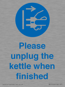 Please unplug the kettle when finished
